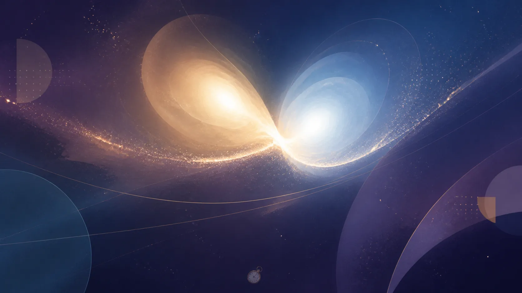 悠久の時を刻む宇宙の邂逅と、対照的に描かれる小さな人間の時計