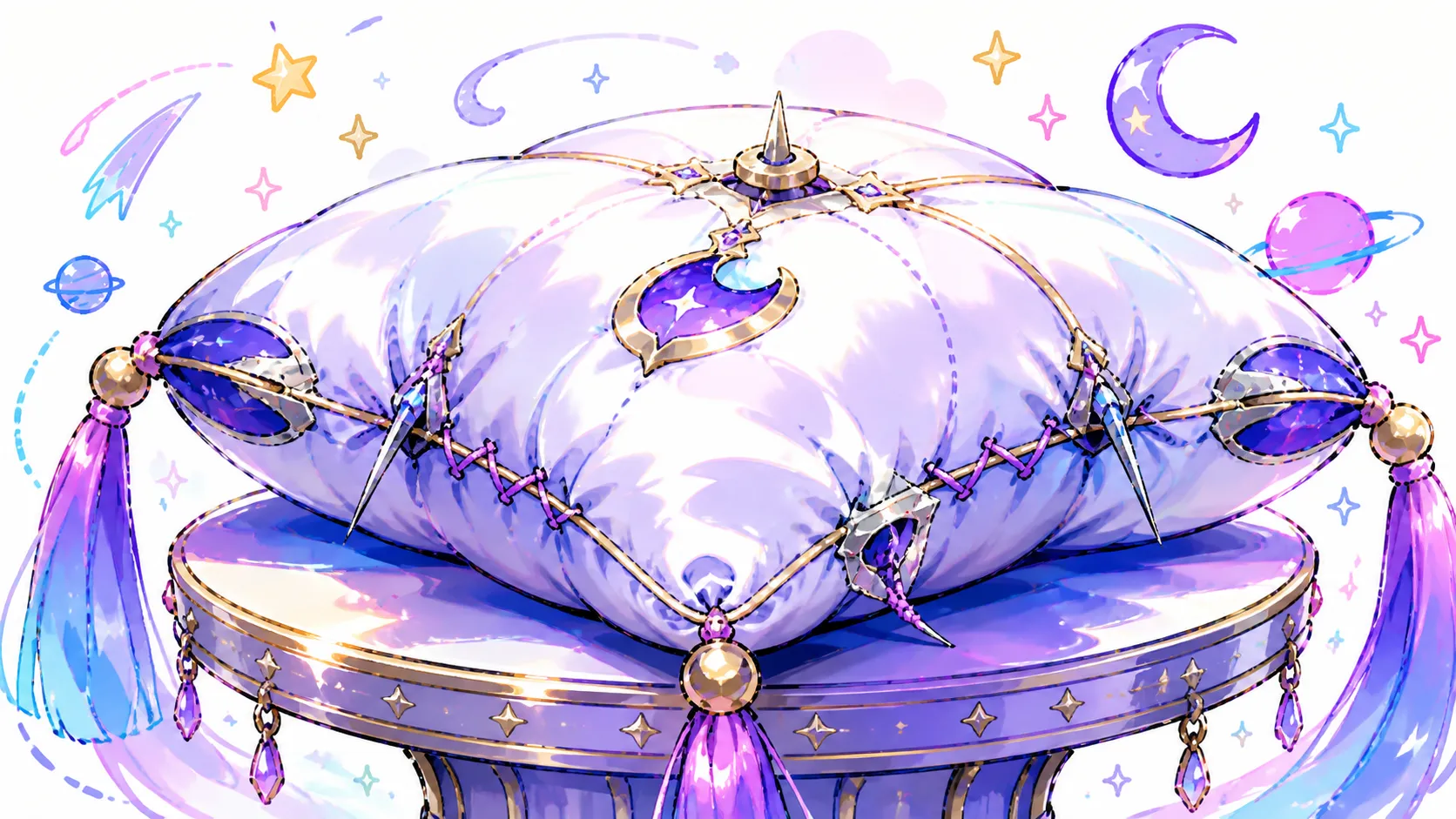 豪華でありながらどこか危険な香りのする枕のイラスト